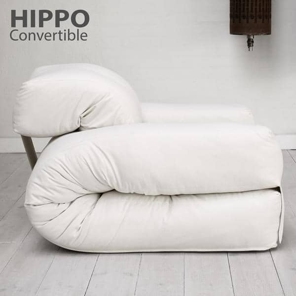 HIPPO, ein bequemes oder in das in ein verwandelt Futonbett zusätzliches Sofa, Sessel sich Sekundenschnelle ein