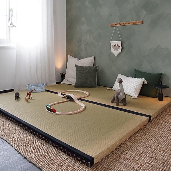 Cama de tela japonesa nórdica, dormitorio principal, cama de tatami, cama  baja de suelo, ciencia y