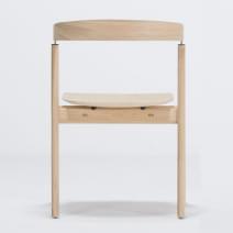 AVA, design and padded chair in solid oak, by GAZZDA