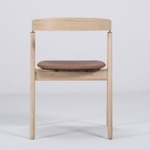 AVA, design and padded chair in solid oak, by GAZZDA