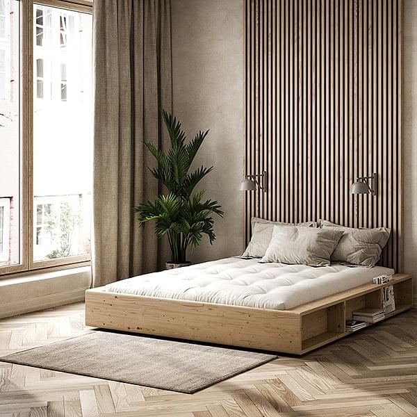 Cama MENDI de madera de suelo tipo futón