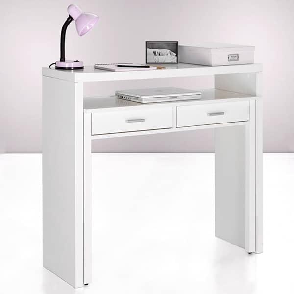 Bureaux, tables et chaises, RIFF console bureau laque blanc design