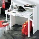 Console bureau avec tiroir blanc laqué - SHINE