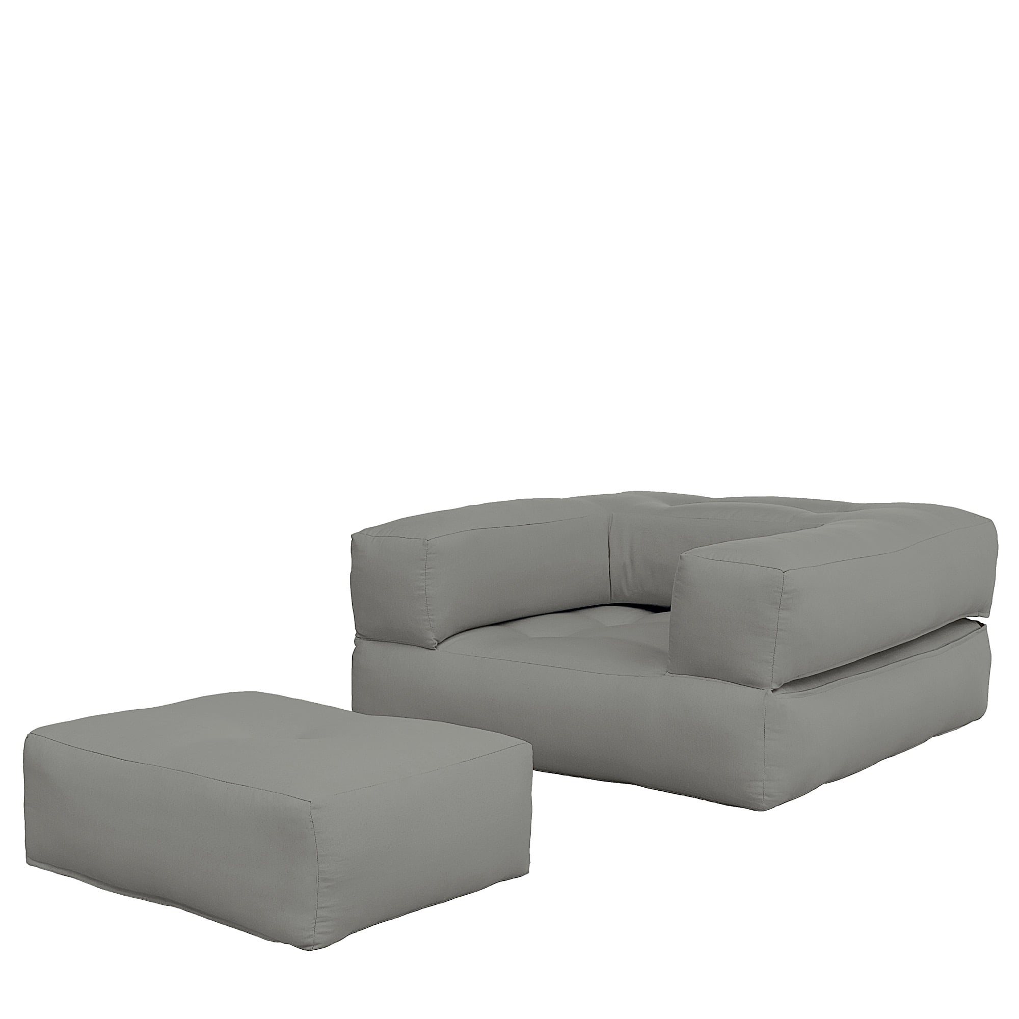 CUBIC, un sillón futón convertible en puf o cama cómoda y acogedora, para  adultos CUBIC - 746 - gris